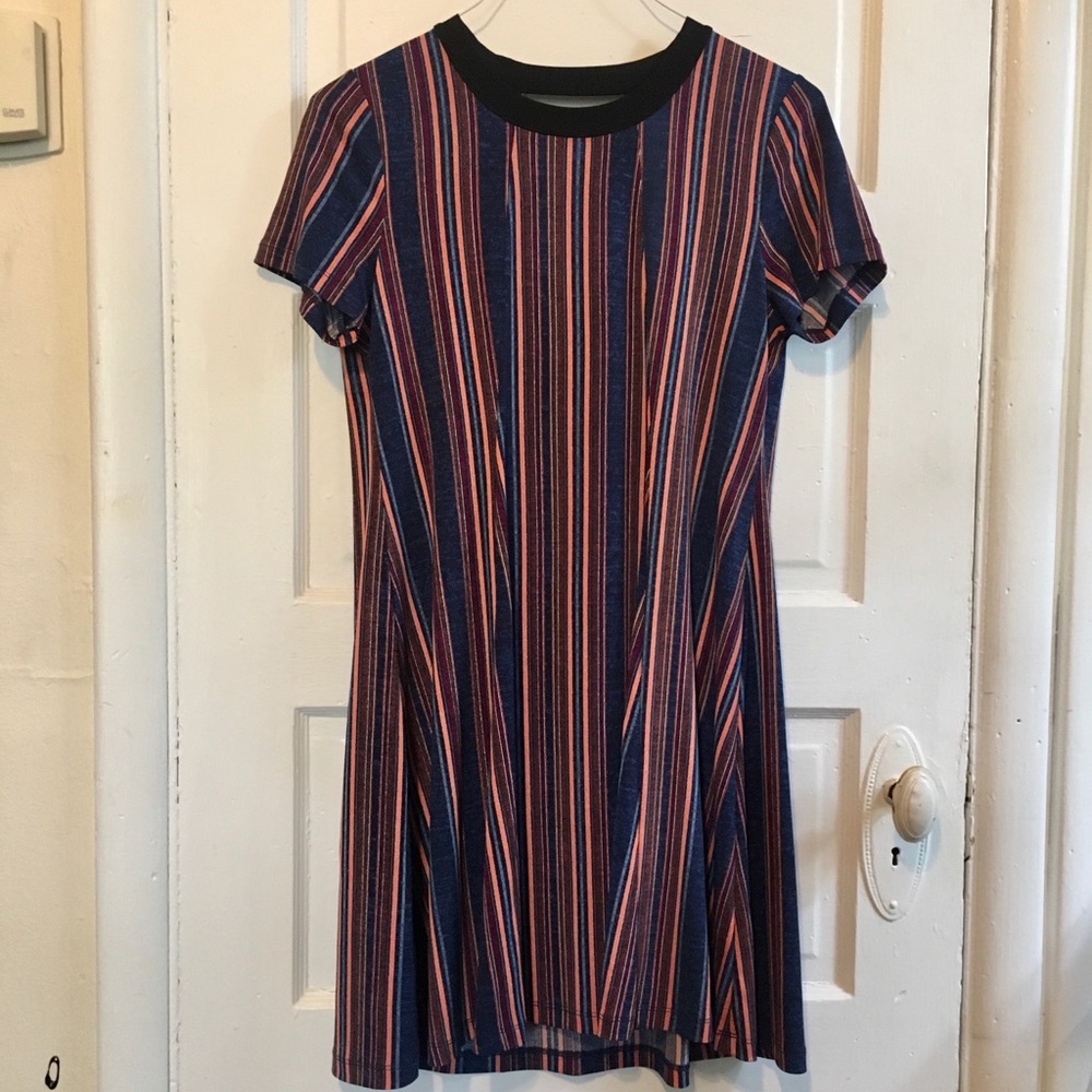 BCBGeneration Neon Coral Striped Dress